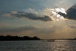 Patch of sun on the Mekong river