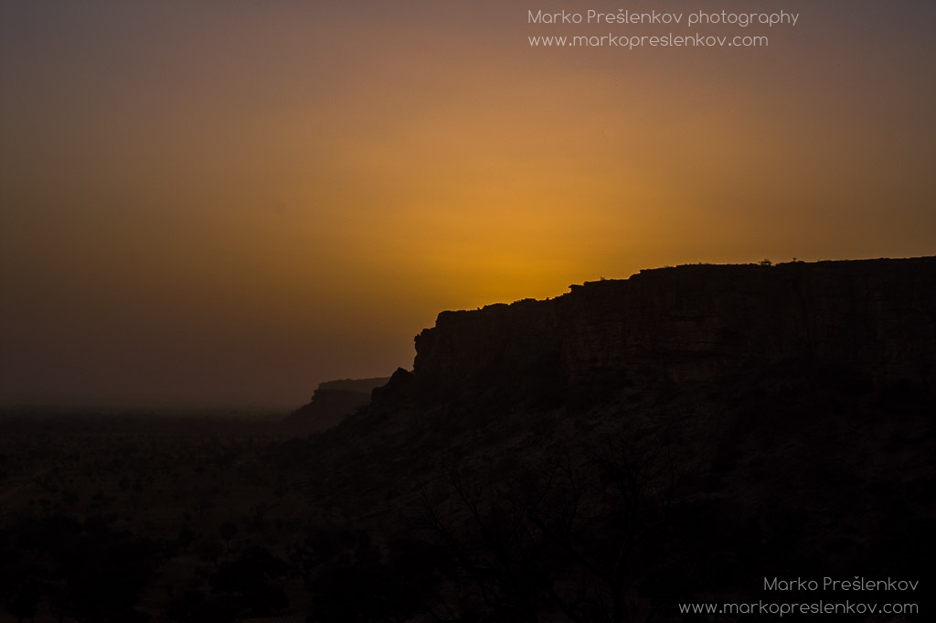 Sunset over Endé village view